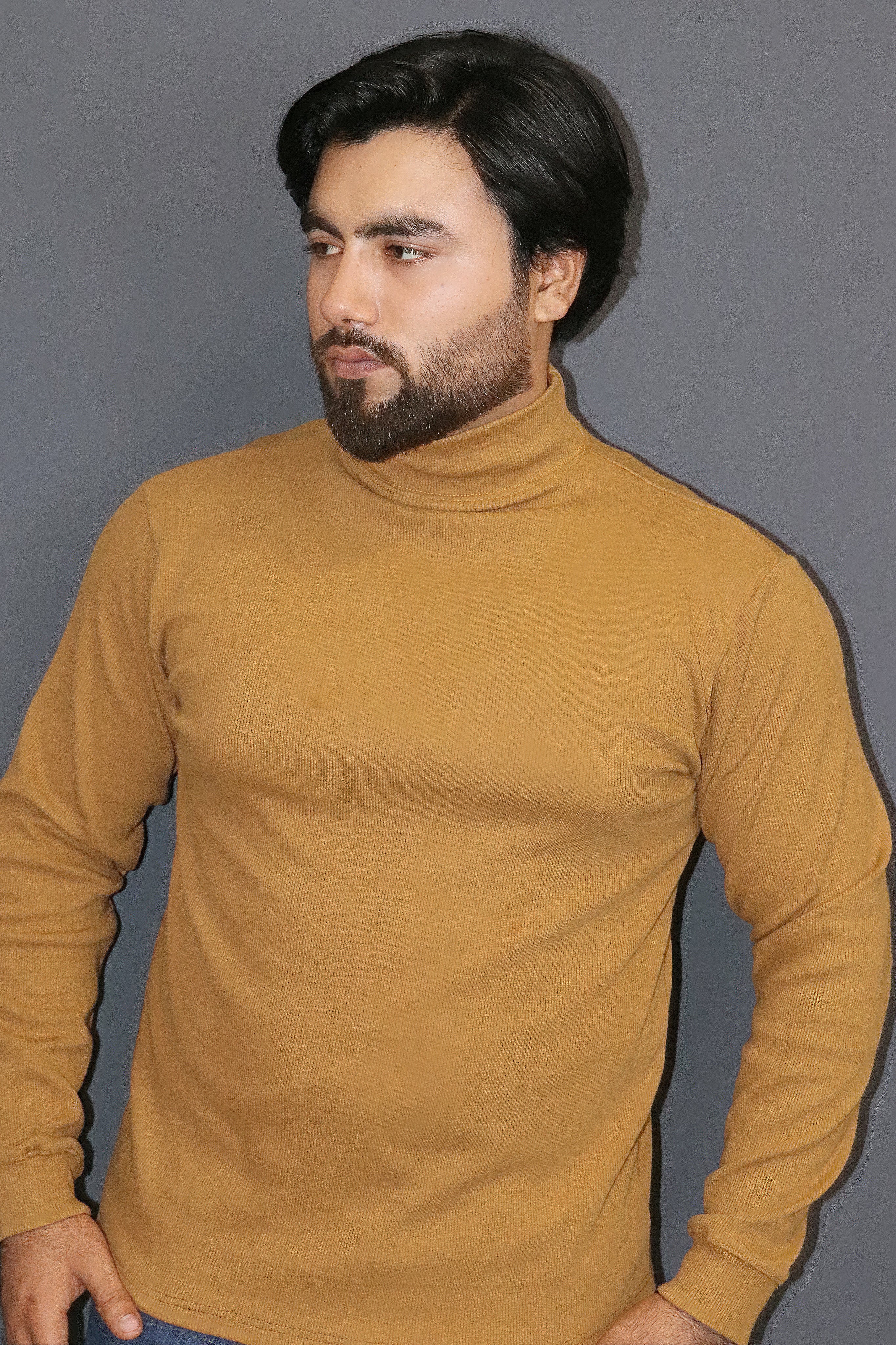 Move neck sweat shirt (mustard colour)