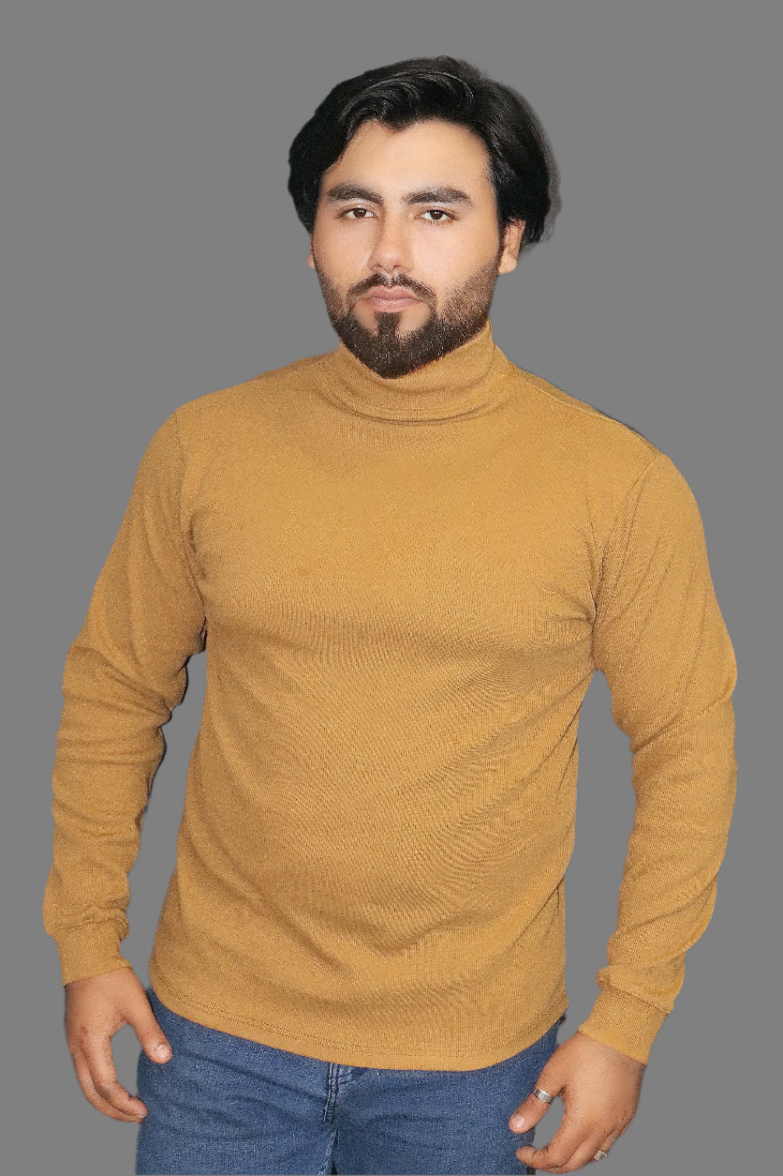 Move neck sweat shirt (mustard colour)