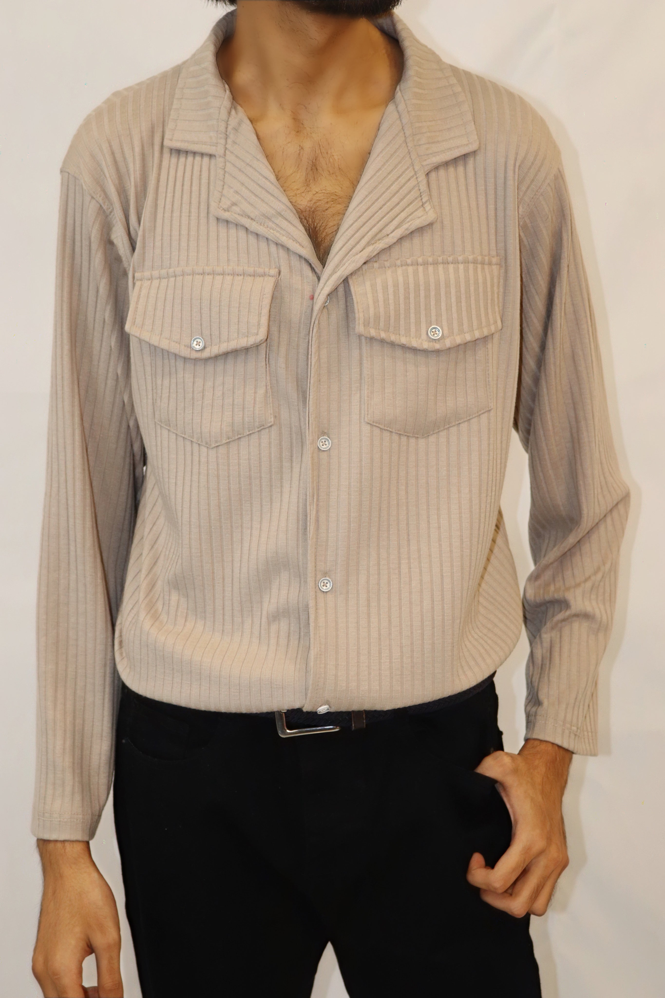 safari shirt with front double pocket